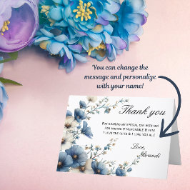 何か青いもの 私がする 折りたたみ ありがとうカード サンキューカード