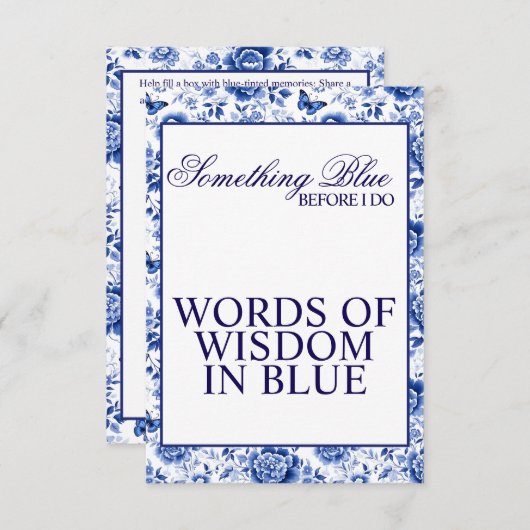 何か青いもの Before I Do 花の ブライダルシャワー エンクロージャーカード (正面/裏面)