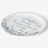 何か青いもの・・・「I do」の前にフラワーブライダルシャワー ペーパープレート (アングル)