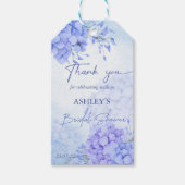 何か青いアジサイエレガントブライダルシャワー ギフトタグ (正面)