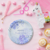 何か青いアジサイエレガントブライダルシャワー ペーパープレート (パーティー)