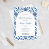 何か青いアンティークチノワセリーウェディングシャワー 招待状