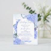 何か青いエレガントブライダルシャワー予算招待状 (スタンド正面)