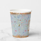 何か青いエレガント野花 紙コップ (右)