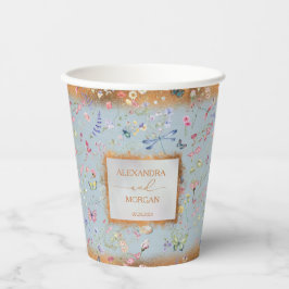 何か青いエレガント野花 紙コップ