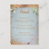 何か青いエレガント野草囲いカード エンクロージャーカード (正面)