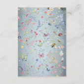 何か青いエレガント野草囲いカード エンクロージャーカード (裏面)