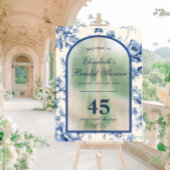 何か青いエレガントChinoiserieブライダルシャワー アクリルサイン