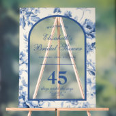 何か青いエレガントChinoiserieブライダルシャワー アクリルサイン (ニュートラル)