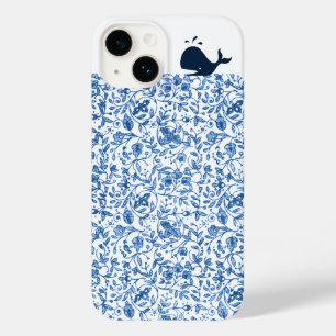 何か青いクジラヴィンテージ花柄ドードル Case-Mate iPhone 14ケース