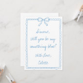 何か青いクルーがドードルの花嫁の提案に頭を下げる カード (正面/裏面インサイチュ)