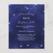何か青いグリッターブライダルシャワー招待 (正面)