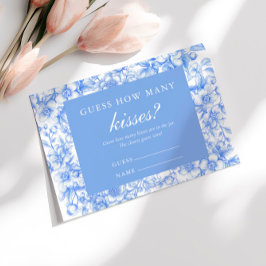 何か青いゲームをするキスの数を推測する エンクロージャーカード