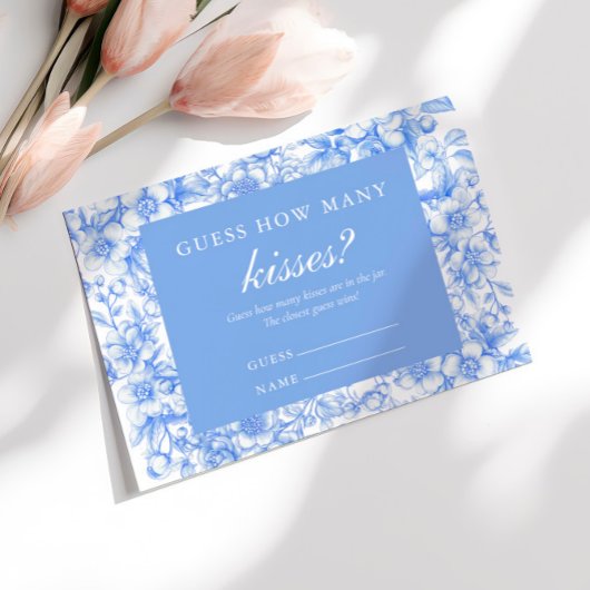 何か青いゲームをするキスの数を推測する エンクロージャーカード