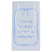 何か青いコケットになってくれるかエレガント スモールペーパーバッグ (正面)