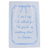 何か青いコケットになってくれるかエレガント ミディアムペーパーバッグ (正面)