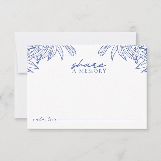 何か青いシンプル共有Aメモリ サンキューカード (正面)