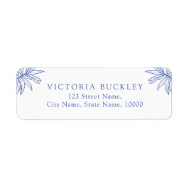 何か青いシンプル植物学差出人住所 ラベル