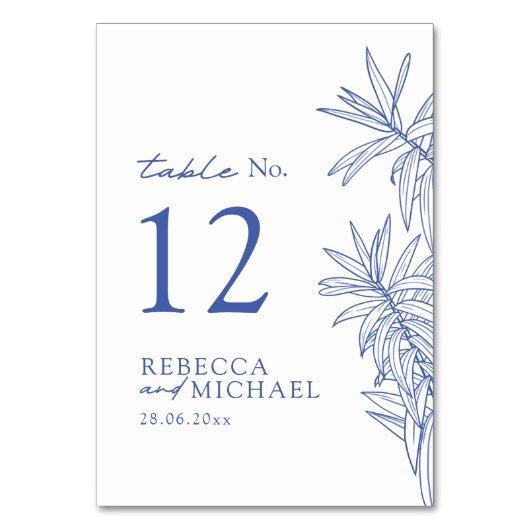 何か青いシンプル植物学 テーブルナンバー (正面)