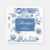 何か青いチノワジェリーブルーのブライダルシャワー スタンダードカクテルナプキン (正面)