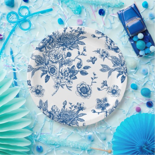 何か青いチノワジェリーブルーのブライダルシャワー ペーパープレート (パーティー)