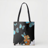 何か青いトート トートバッグ (正面)