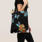 何か青いトート トートバッグ (クローズアップ)