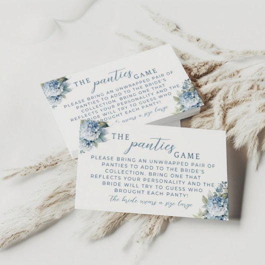 何か青いハイドランジアパンティーゲーム挿入カード エンクロージャーカード