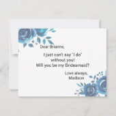 何か青いバラが私の花嫁になる 招待状 (裏面)