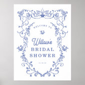 何か青いビクトリアンブライダルシャワーへようこそ ポスター (正面)