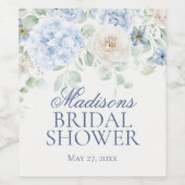 何か青いフローラアジサイブライダルシャワー ワインラベル (シングルラベル)