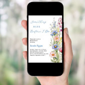 何か青いフローラピンクパープルブライダルシャワー 招待状