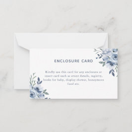 何か青いフローラフラットノートエンクロージャカード ノートカード