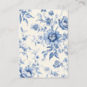 何か青いフローラフランスのトイルブックベビー エンクロージャーカード (裏面)