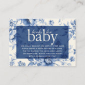 何か青いフローラフランスのトイルブックベビー エンクロージャーカード (正面)