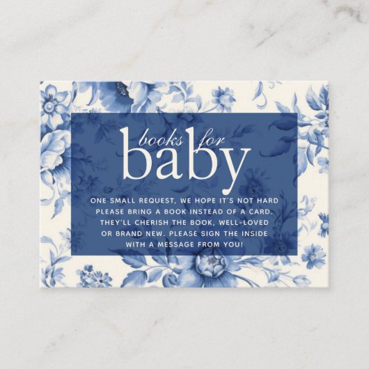 何か青いフローラフランスのトイルブックベビー エンクロージャーカード (正面)