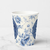 何か青いフローラフランスのトイル赤ちゃんシャワー 紙コップ (右)