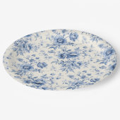 何か青いフローラフランスのトイレシノワリー ペーパープレート (アングル)