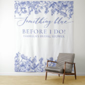 何か青いフローラブライダルシャワー写真の背景 タペストリー (インサイチュ)