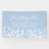 何か青いフローラブライダルシャワー写真の背景 横断幕 (横)