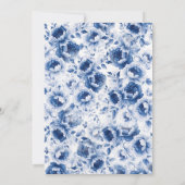何か青いフローラブライダルシャワー招待 招待状 (裏面)