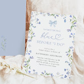 何か青いフローラブライダルシャワー招待 招待状