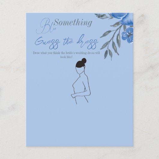 何か青いフローラブライダルシャワー推測ゲーム (正面)