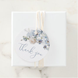 何か青いフローラメッセージカード フェイバータグ