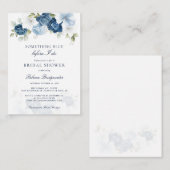 何か青いフローラ前にブライダルシャワー ノートカード (正面/裏面)