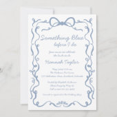 何か青いフローラ前にブライダルシャワー 招待状 (正面)
