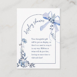 何か青いフローラ弓表示シャワーカード エンクロージャーカード