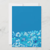 何か青いフローラ水色ブライダルシャワー 招待状 (裏面)