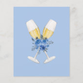 何か青いフローラ結婚ブライダルシャワーのゲーム (裏面)