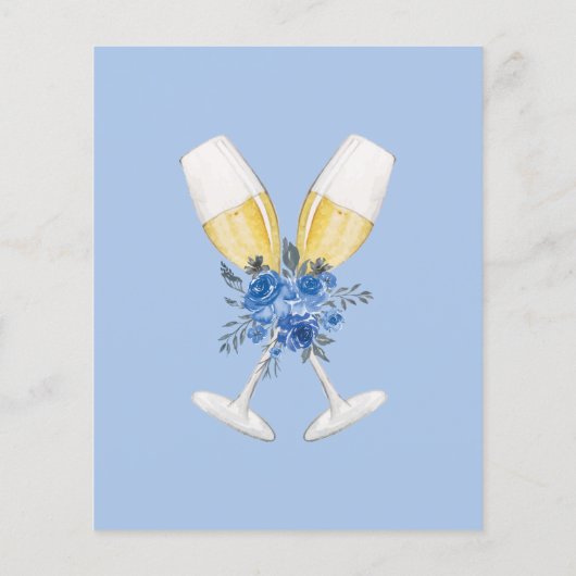 何か青いフローラ結婚ブライダルシャワーのゲーム (裏面)